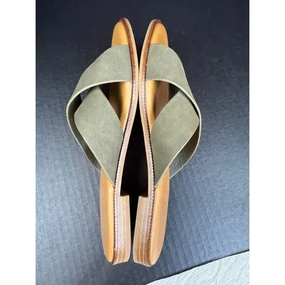 Cynthia Rowley Libra Criss Cross Green Sandal Sz 7.5 - Picture 4 of 8